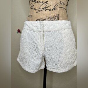 Jessica Simpson Stretch Waist Crochet Lace Ivory White Shorts Size 6
